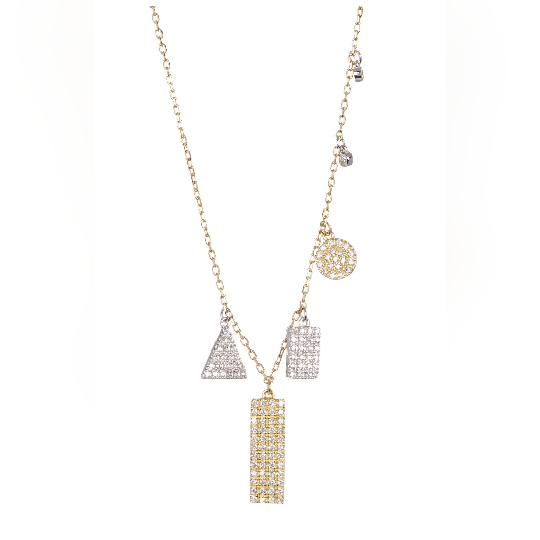Nwt Adornia Gold Plated Sterling Silver Sparkle Pendant Necklace